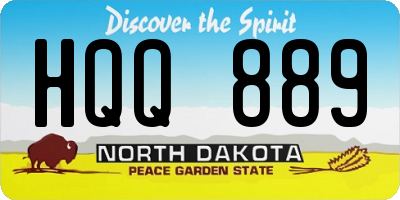 ND license plate HQQ889
