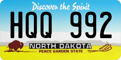 ND license plate HQQ992