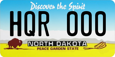 ND license plate HQR000