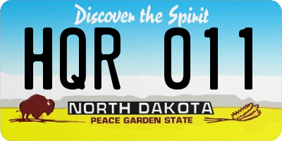 ND license plate HQR011