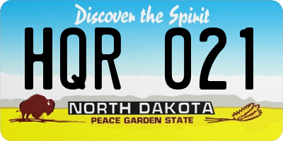 ND license plate HQR021