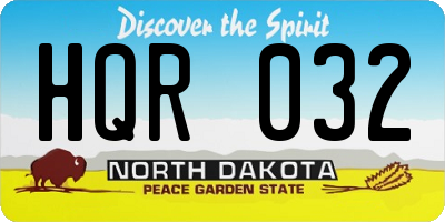 ND license plate HQR032