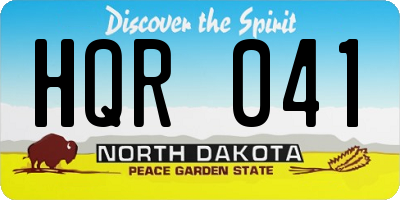 ND license plate HQR041