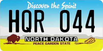 ND license plate HQR044