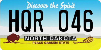 ND license plate HQR046