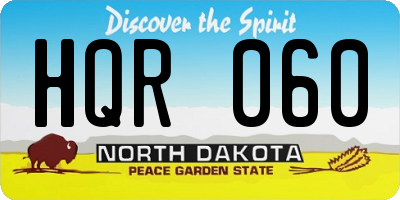 ND license plate HQR060