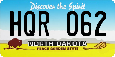 ND license plate HQR062