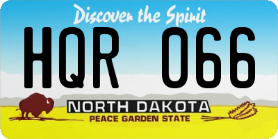 ND license plate HQR066