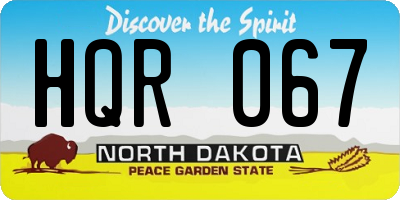 ND license plate HQR067