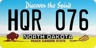 ND license plate HQR076