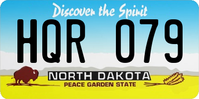 ND license plate HQR079