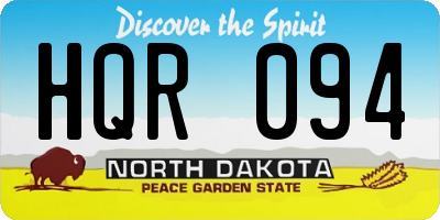 ND license plate HQR094