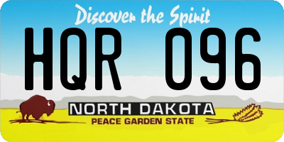 ND license plate HQR096