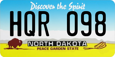 ND license plate HQR098