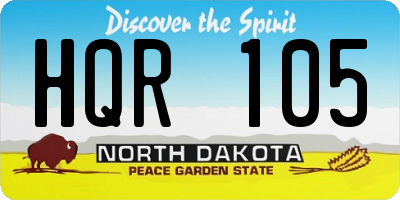 ND license plate HQR105