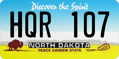 ND license plate HQR107