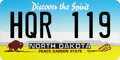 ND license plate HQR119