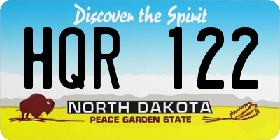 ND license plate HQR122