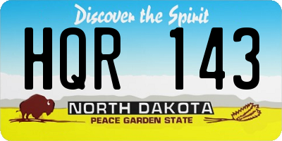 ND license plate HQR143