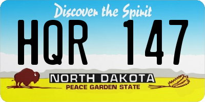 ND license plate HQR147