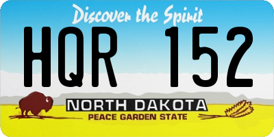 ND license plate HQR152