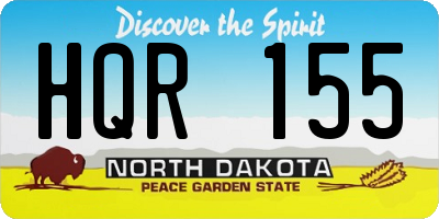 ND license plate HQR155