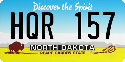 ND license plate HQR157
