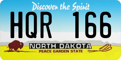 ND license plate HQR166