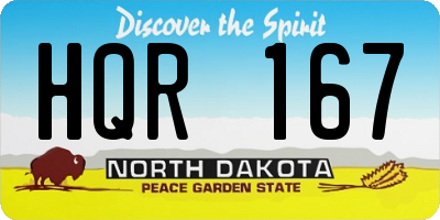 ND license plate HQR167