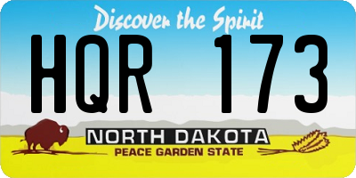 ND license plate HQR173
