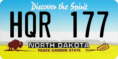 ND license plate HQR177