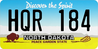 ND license plate HQR184