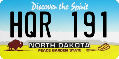ND license plate HQR191