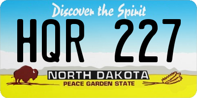 ND license plate HQR227