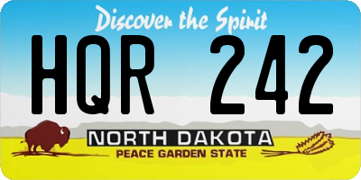 ND license plate HQR242
