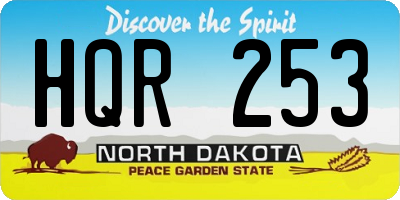 ND license plate HQR253