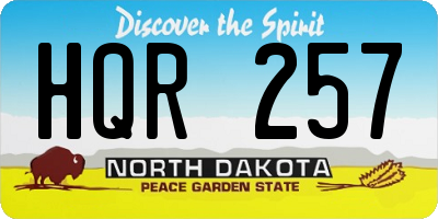 ND license plate HQR257