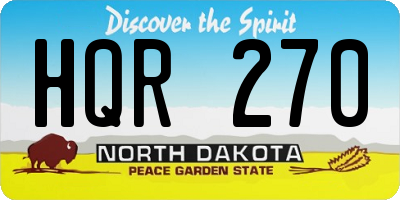 ND license plate HQR270