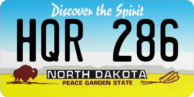 ND license plate HQR286