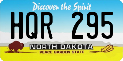 ND license plate HQR295
