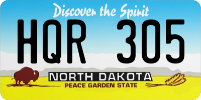 ND license plate HQR305