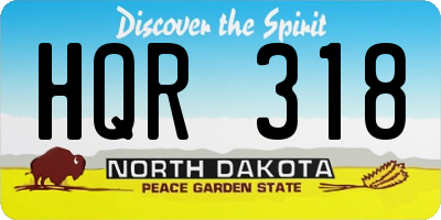 ND license plate HQR318