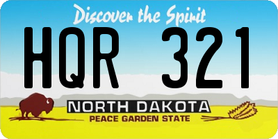 ND license plate HQR321