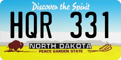 ND license plate HQR331