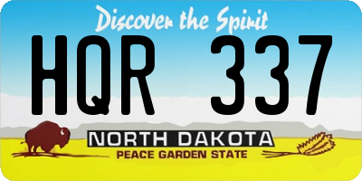 ND license plate HQR337