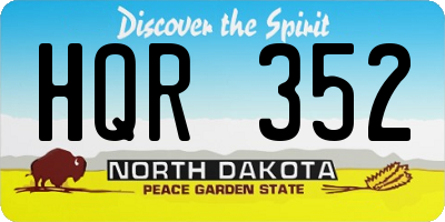 ND license plate HQR352