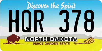 ND license plate HQR378