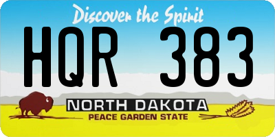 ND license plate HQR383