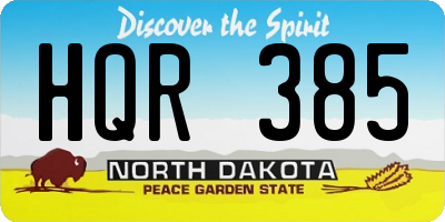 ND license plate HQR385
