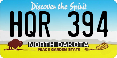 ND license plate HQR394